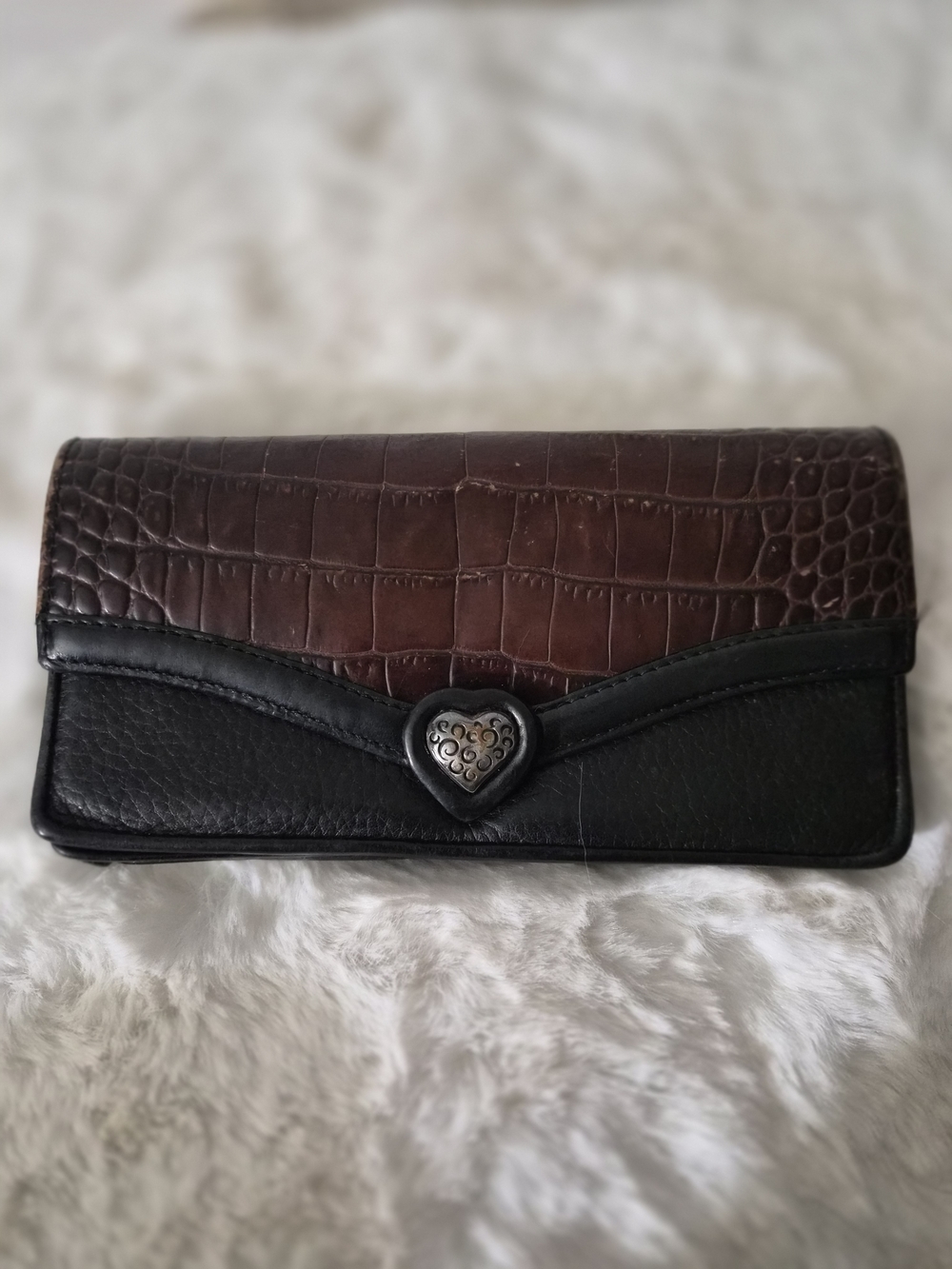 Broghton Classic Two-Tone Brown and Black Women’s Wallet Clutch